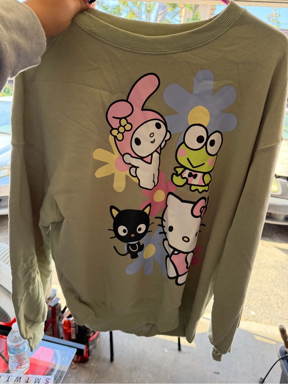 Sanrio Pastel Character Pullover in Sage